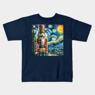 Nutcracker Fantasy: Enchanted Starry Night - Van Gogh-Inspired Ballet Art Kids T-Shirt